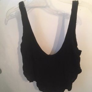Black Layered Crop Top Tank